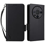 For Huawei Mate 60 Cover Litchi Texture Wallet Stand Leather Phone Case with Strap