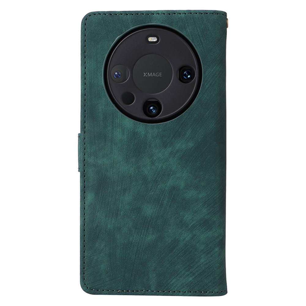 For Huawei Mate 60 Case RFID Blocking Wallet PU Leather Stand Phone Cover with Strap