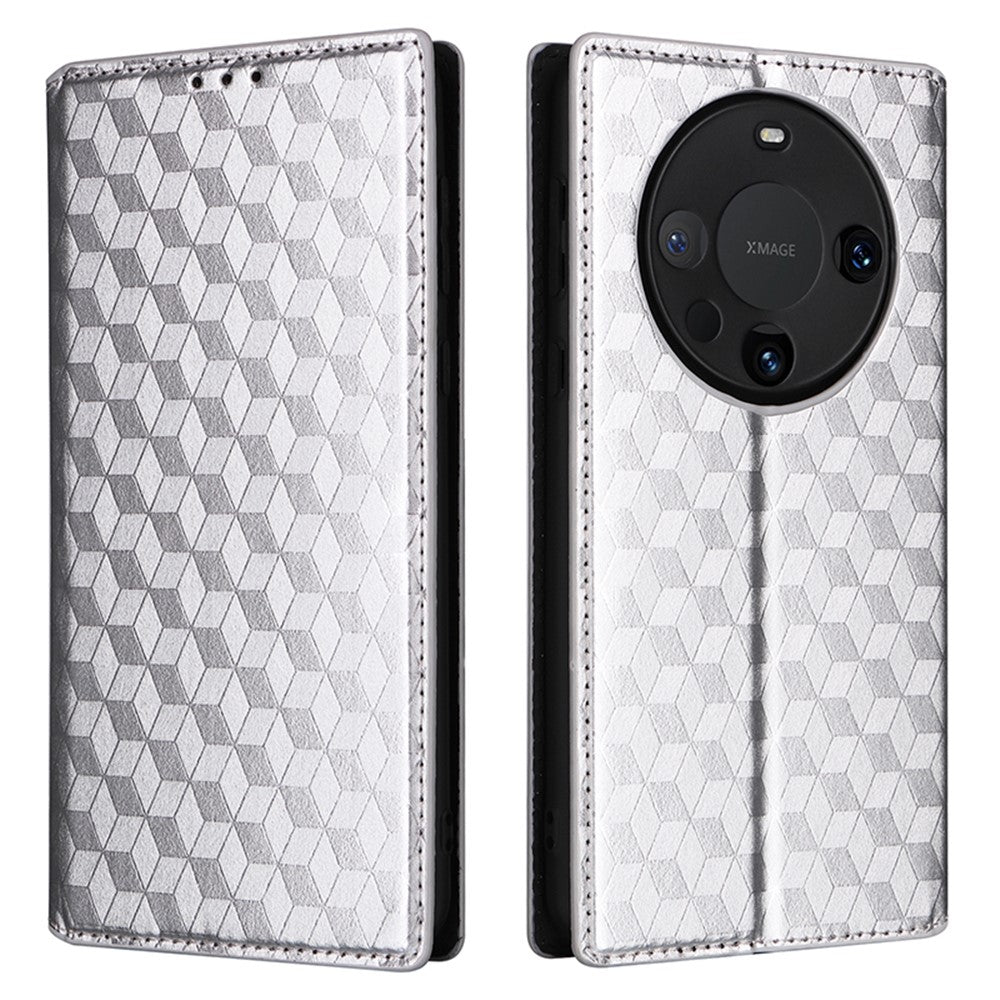 For Huawei Mate 60 Pro / Pro+ Cover Rhombus Imprinted Wallet PU Leather Phone Case