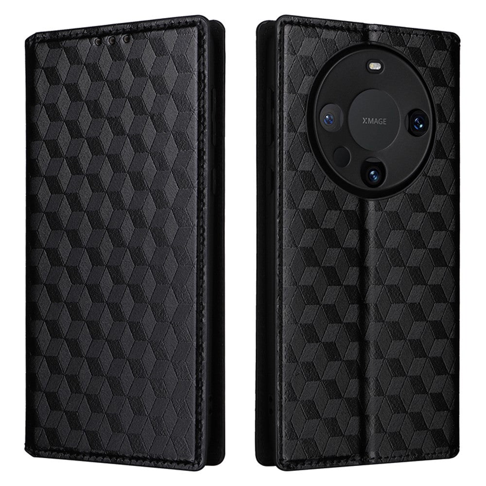 For Huawei Mate 60 Pro / Pro+ Cover Rhombus Imprinted Wallet PU Leather Phone Case