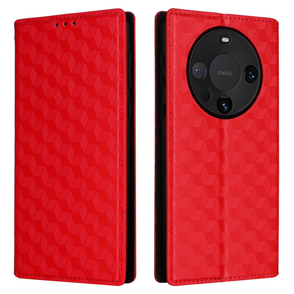 For Huawei Mate 60 Pro / Pro+ Cover Rhombus Imprinted Wallet PU Leather Phone Case
