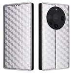 For Huawei Mate 60 Case Rhombus Imprinted PU Leather Wallet Phone Stand Cover