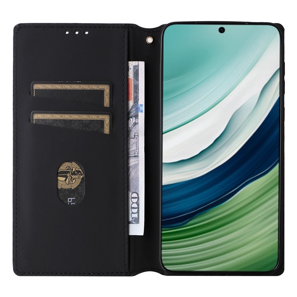 For Huawei Mate 60 Case Rhombus Imprinted PU Leather Wallet Phone Stand Cover