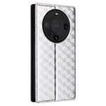 For Huawei Mate 60 Case Rhombus Imprinted PU Leather Wallet Phone Stand Cover