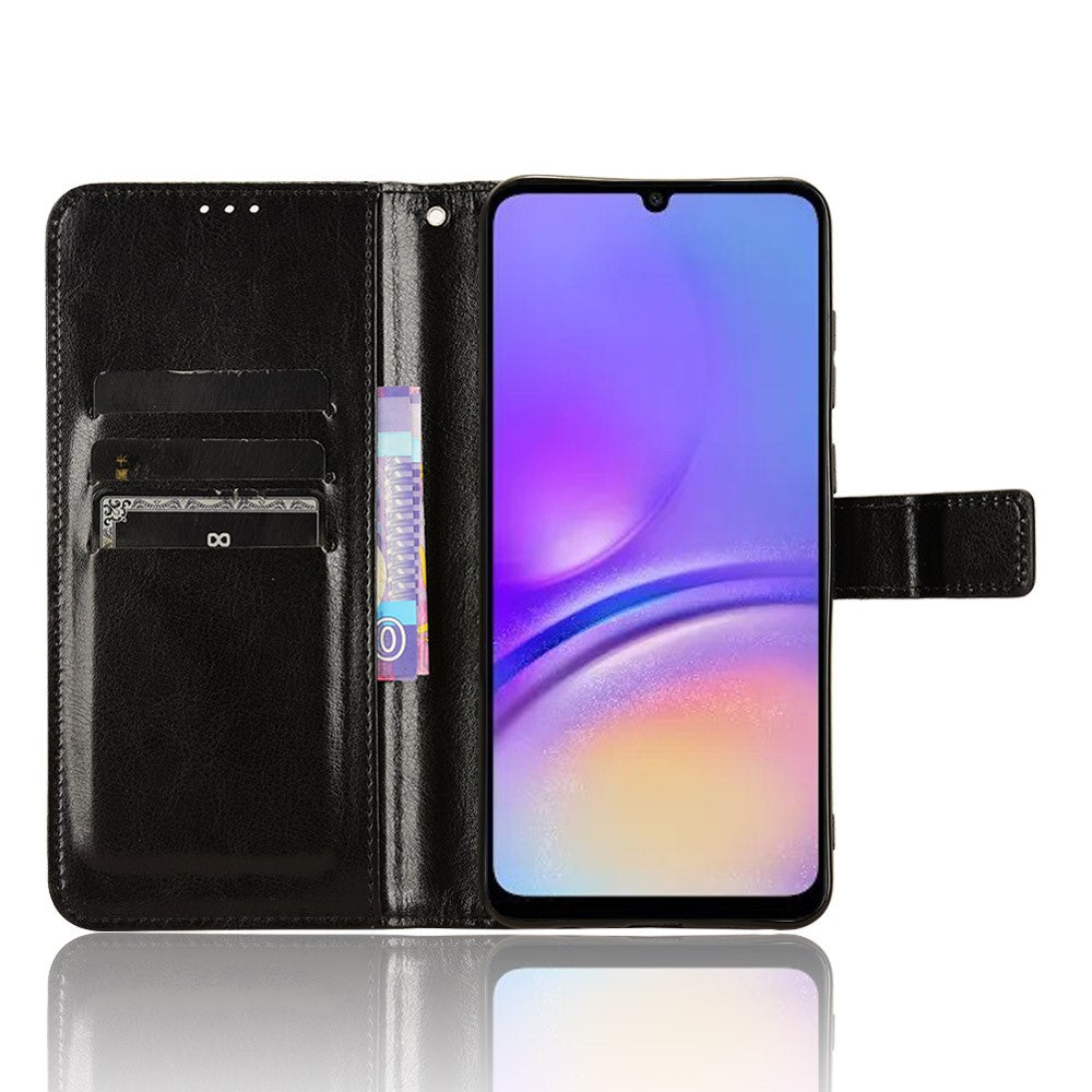 For Samsung Galaxy A05 4G Case Crazy Horse Texture Leather Wallet Stand Phone Cover