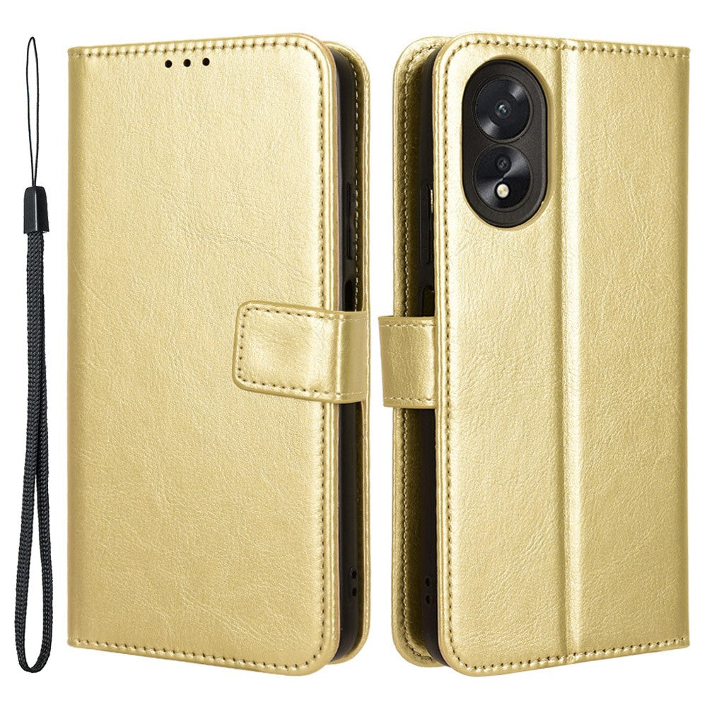 For Oppo A38 4G / A18 4G Case Crazy Horse Texture Leather Wallet Phone Cover