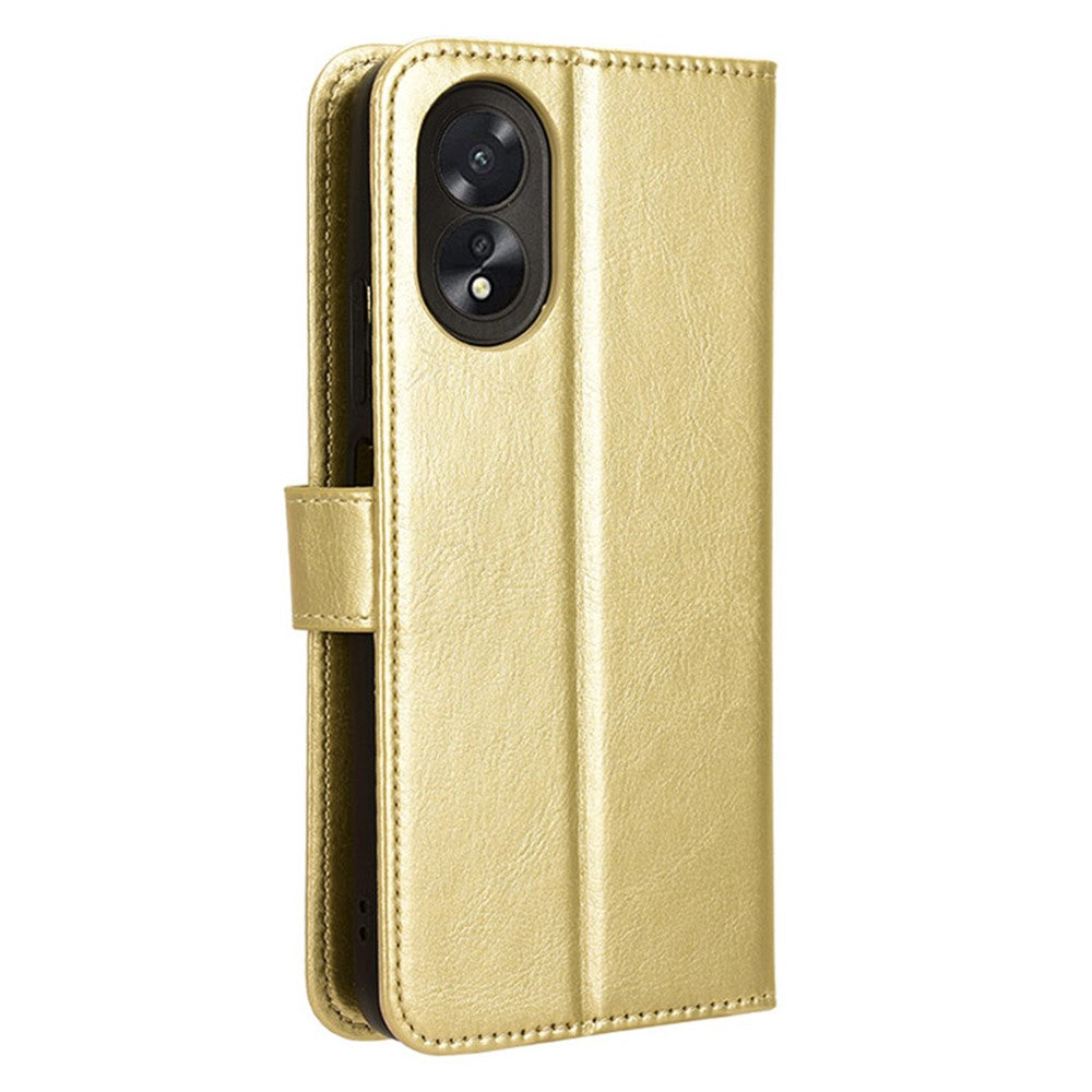 For Oppo A38 4G / A18 4G Case Crazy Horse Texture Leather Wallet Phone Cover