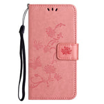Til Samsung Galaxy A05s 4G Cover, Sommerfugl Blomst Præget Anti-fald Læder Telefon Cover