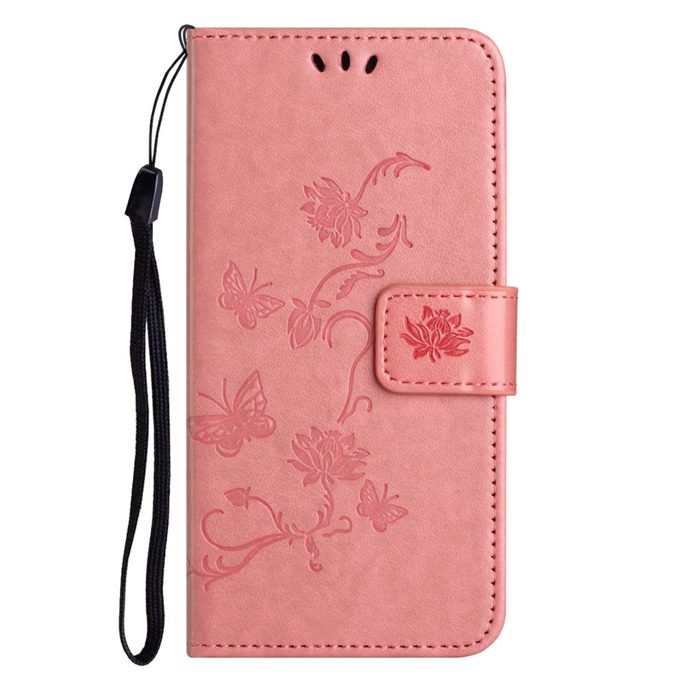 Til Samsung Galaxy A05s 4G Cover, Sommerfugl Blomst Præget Anti-fald Læder Telefon Cover