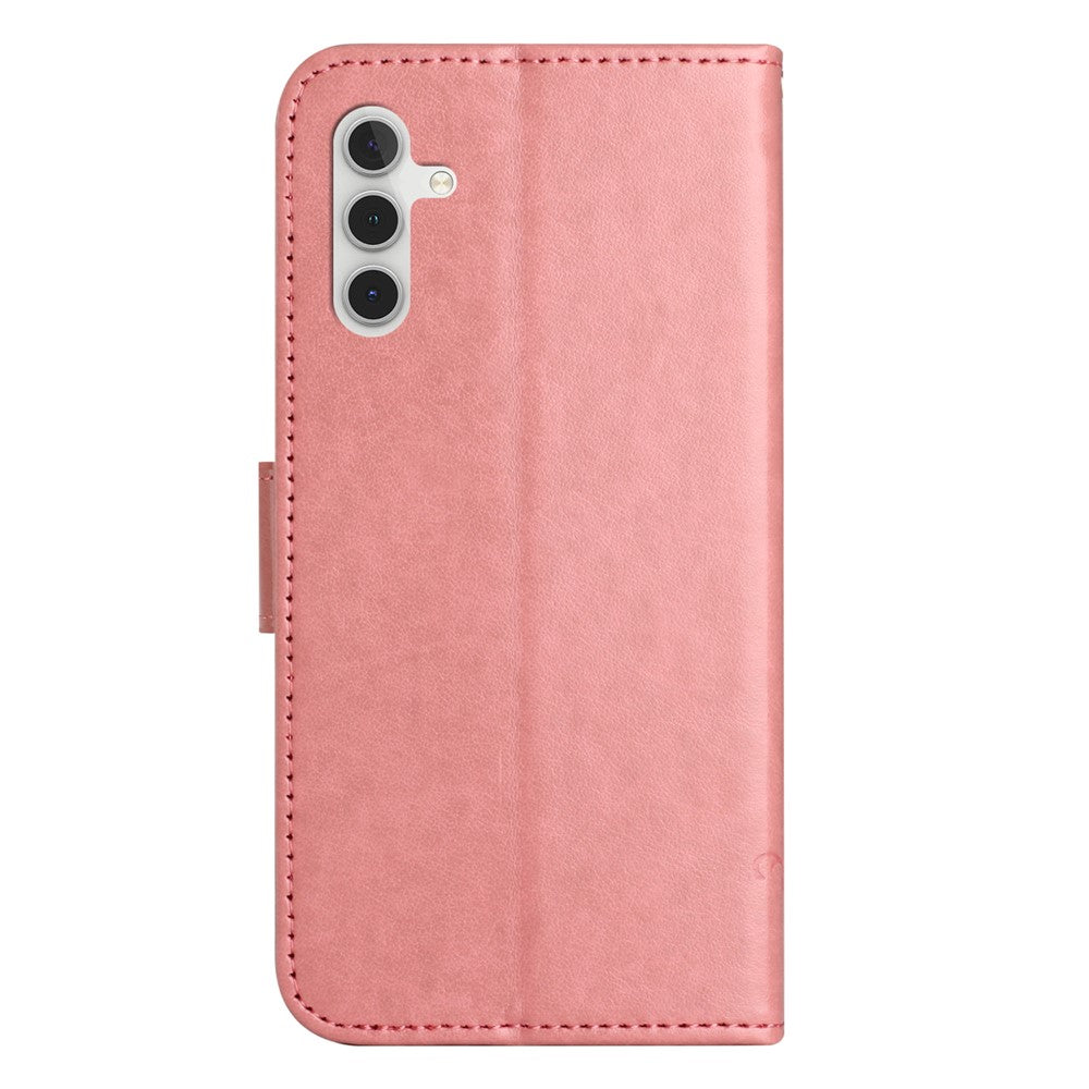 Til Samsung Galaxy A05s 4G Cover, Sommerfugl Blomst Præget Anti-fald Læder Telefon Cover