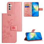Til Samsung Galaxy A05s 4G Cover, Sommerfugl Blomst Præget Anti-fald Læder Telefon Cover