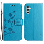 Til Samsung Galaxy A05s 4G Cover, Sommerfugl Blomst Præget Anti-fald Læder Telefon Cover