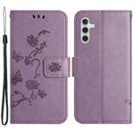 Til Samsung Galaxy A05s 4G Cover, Sommerfugl Blomst Præget Anti-fald Læder Telefon Cover