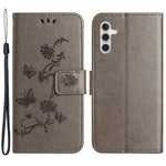 Til Samsung Galaxy A05s 4G Cover, Sommerfugl Blomst Præget Anti-fald Læder Telefon Cover
