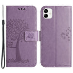 For Samsung Galaxy A05 4G Case Owl Tree Imprinted Leather Phone Cover with Wallet