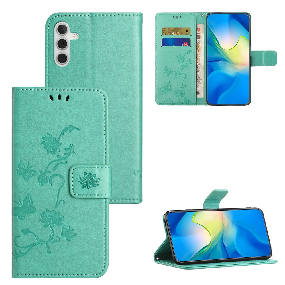 Til Samsung Galaxy A15 5G Stødsikkert Cover Præget PU Læder Pung Telefoncover