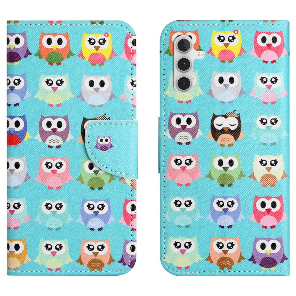 Til Samsung Galaxy A15 5G Cover Mønsterprint PU Læder Flipcover med Pung