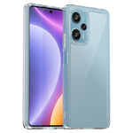 For Xiaomi Redmi Note 12 Turbo / Poco F5 5G Clear Phone Case with Electroplating Buttons (Big Rear Lens Hole)