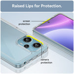 For Xiaomi Redmi Note 12 Turbo / Poco F5 5G Clear Phone Case with Electroplating Buttons (Big Rear Lens Hole)