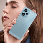 For Xiaomi Redmi Note 12 Turbo / Poco F5 5G Clear Phone Case with Electroplating Buttons (Big Rear Lens Hole)