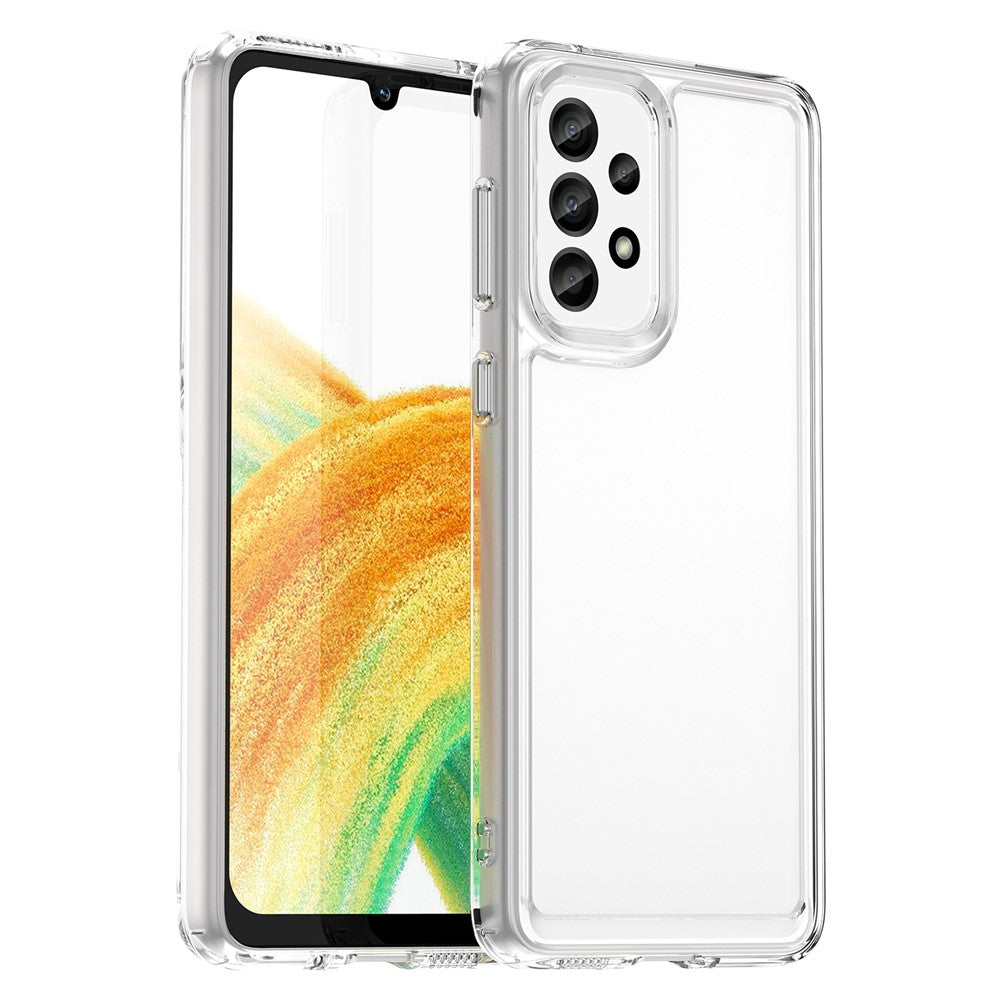 Phone Cover for Samsung Galaxy A33 5G Clear Case with Electroplating Buttons (Big Rear Lens Hole)