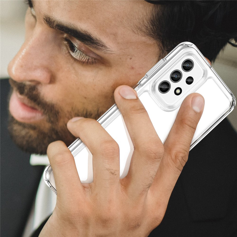 Til Samsung Galaxy A23 4G / A23 5G (Global Version) cover Ridsefast Gennemsigtigt Telefoncover (Stort baglinsehul)