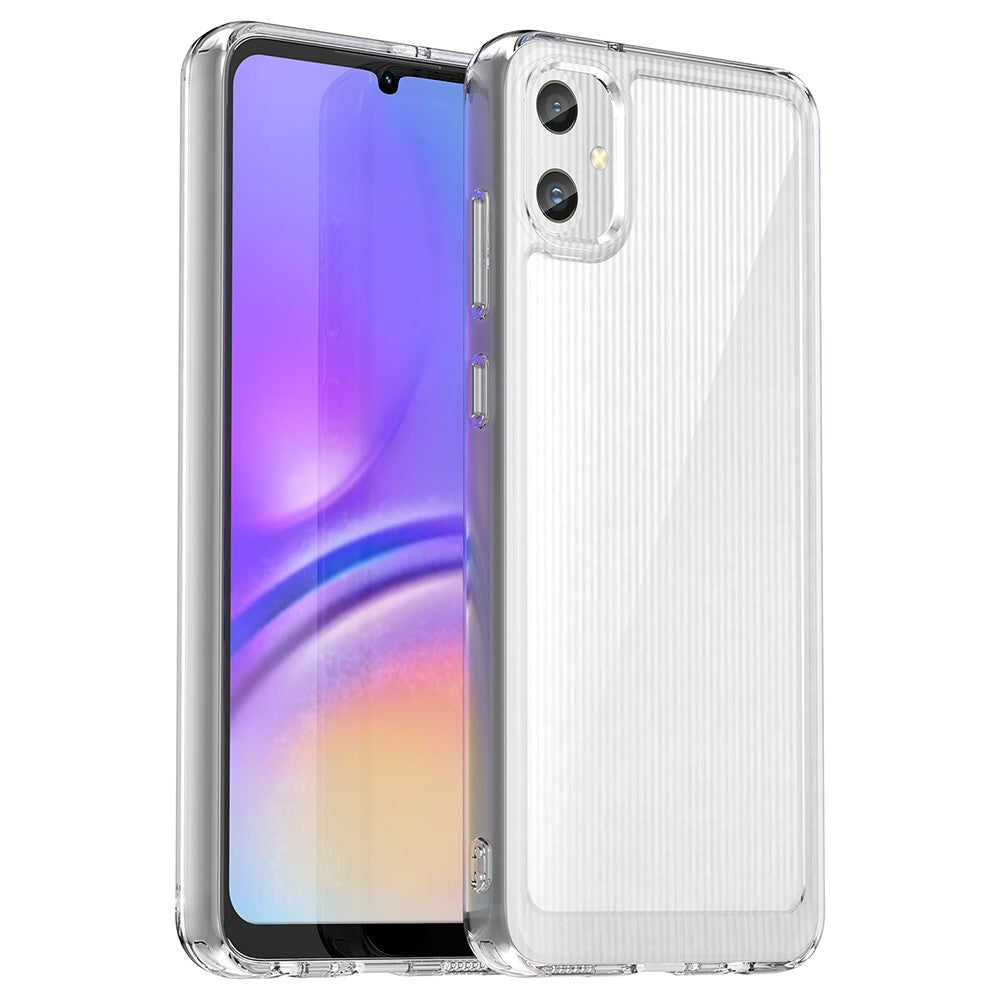 For Samsung Galaxy A05 4G Clear Phone Case Electroplating Buttons Phone Cover (Big Rear Lens Hole)