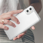 For Samsung Galaxy A05 4G Clear Phone Case Electroplating Buttons Phone Cover (Big Rear Lens Hole)