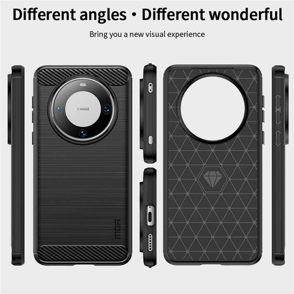 MOFI JK TPU Series-1 For Huawei Mate 60 Pro+ Case Carbon Fiber Texture Soft TPU Phone Cover