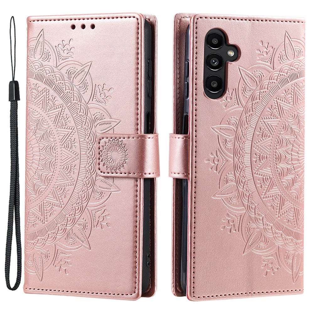 For Samsung Galaxy A05s 4G Case Leather Wallet Mandala Flower Imprint Phone Cover