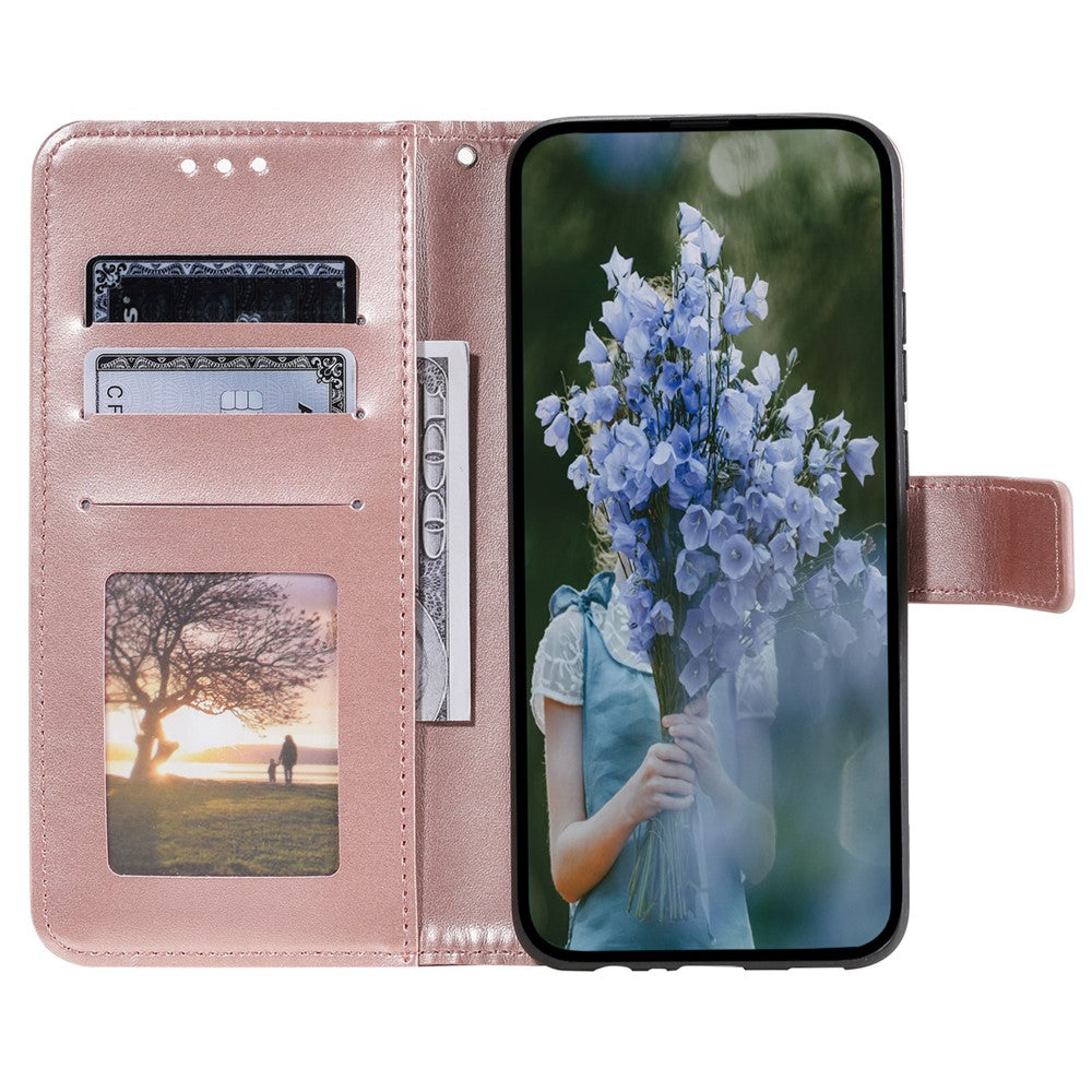 Til Samsung Galaxy A15 4G Telefoncover, Standcover, Pung, PU Læder Telefonskal med Rem
