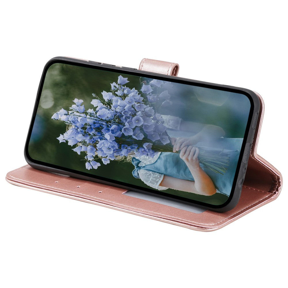 Til Samsung Galaxy A15 4G Telefoncover, Standcover, Pung, PU Læder Telefonskal med Rem