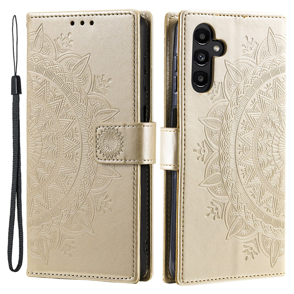 Til Samsung Galaxy A15 4G Telefoncover, Standcover, Pung, PU Læder Telefonskal med Rem