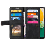 Til Samsung Galaxy A15 4G etui Telefoncover lynlåslomme PU læder skalpung med 9 kortpladser