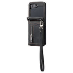 For Samsung Galaxy Z Flip5 5G Case Zipper Pocket Leather Cover with Hand Strap and Shoulder Strap