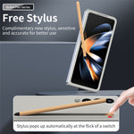 Til Samsung Galaxy Z Fold4 5G-cover med touchpen, gummibelagt PC sammenklappeligt telefoncover