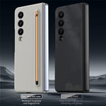 Til Samsung Galaxy Z Fold4 5G-cover med touchpen, gummibelagt PC sammenklappeligt telefoncover