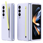 Til Samsung Galaxy Z Fold4 5G-cover med touchpen, gummibelagt PC sammenklappeligt telefoncover
