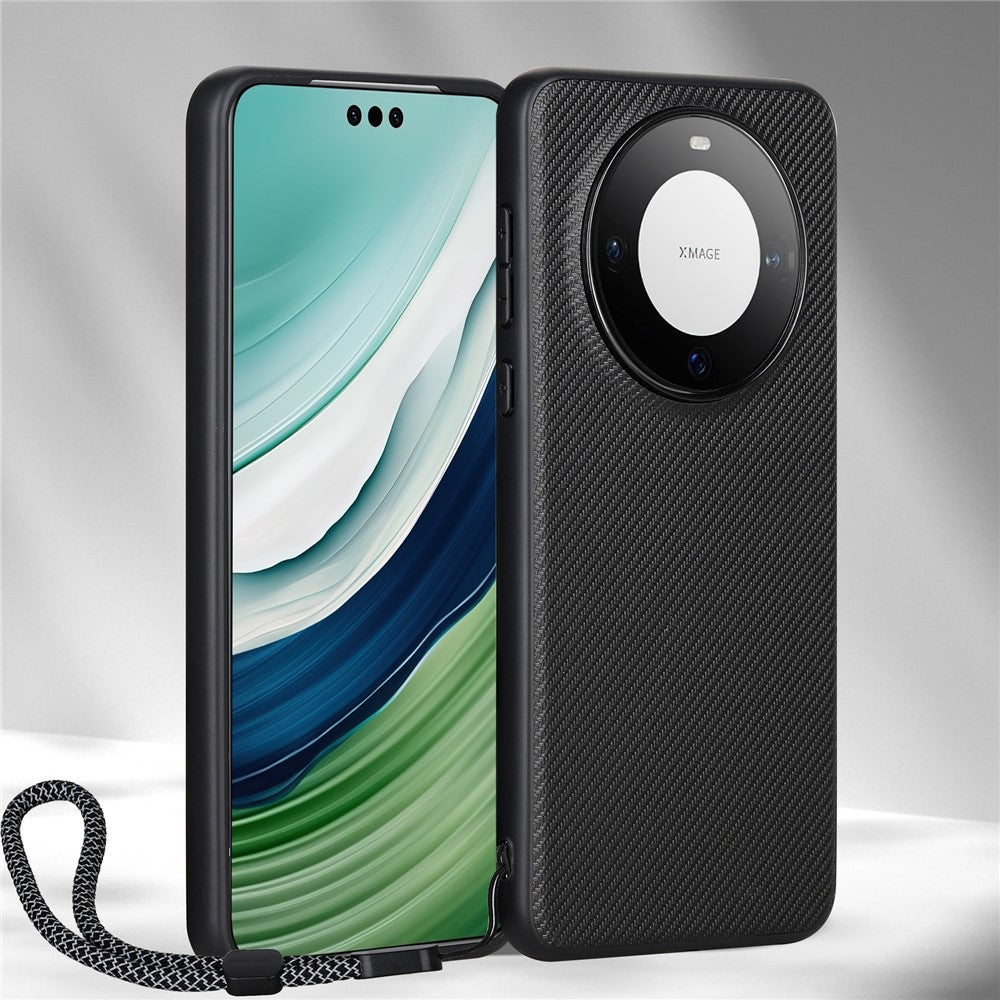 VILI TC Series for Huawei Mate 60 Pro Case Textured Leather Coated TPU Phone Cover Drop-proof Back Shell