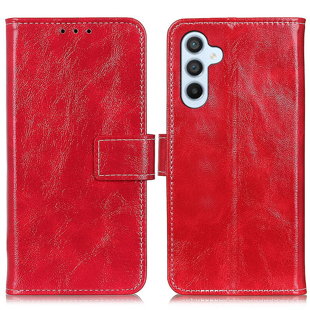 Samsung Galaxy A15 4G pung-etui med stødsikkert retrotekstureret PU-lædermobilcover