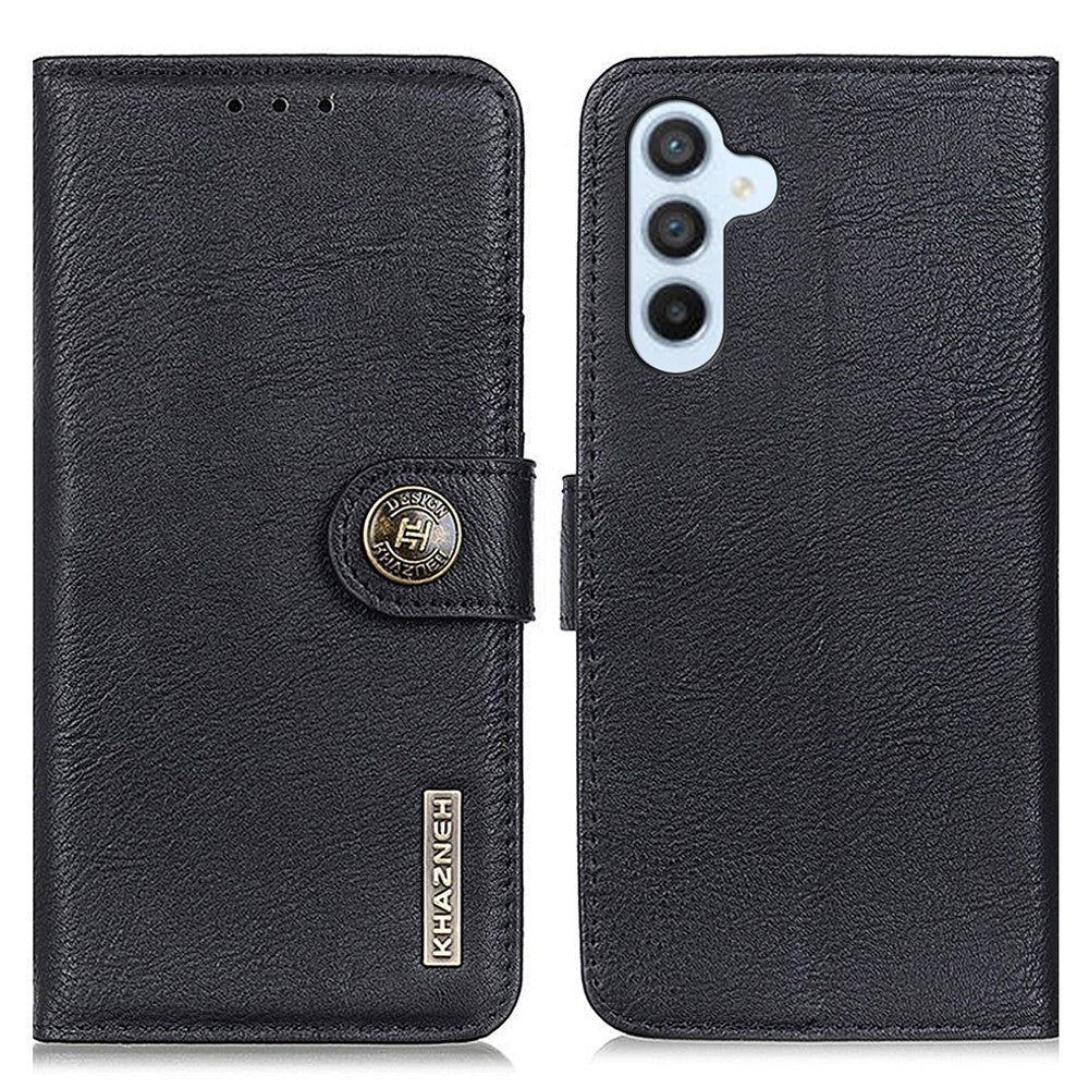 KHAZNEH For Samsung Galaxy A15 4G Case Anti-Scratch Cowhide Texture Leather Stand Phone Cover