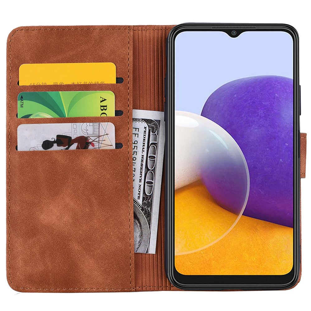 Til Samsung Galaxy A15 4G etui med præget blomstret lædercover og pungfunktion