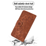 Til Samsung Galaxy A15 4G etui med præget blomstret lædercover og pungfunktion
