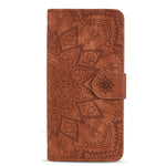 Til Samsung Galaxy A15 4G etui med præget blomstret lædercover og pungfunktion
