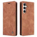 006 Series For Samsung Galaxy S23 FE Case Sucker Closure PU Leather Phone Stand Cover