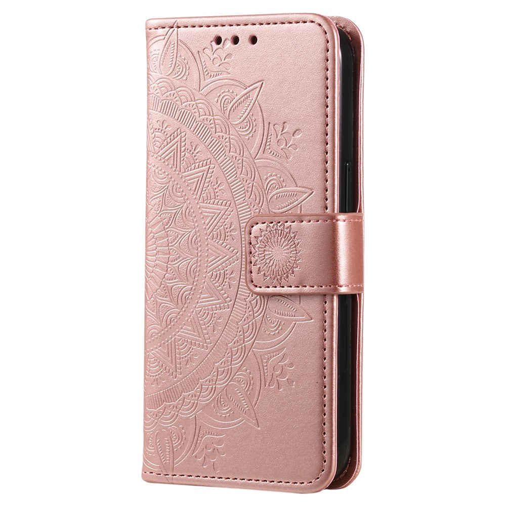 Til Samsung Galaxy A05 4G etui, pung, PU-læder, præget standertelefoncover med rem