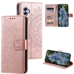 Til Samsung Galaxy A05 4G etui, pung, PU-læder, præget standertelefoncover med rem