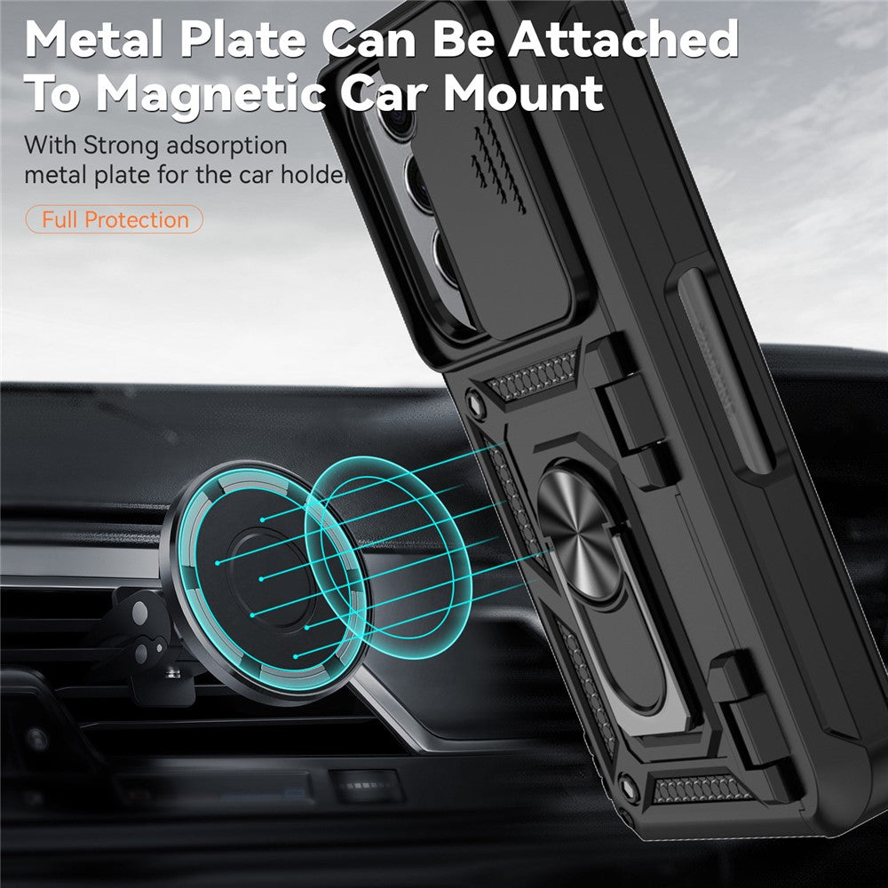 For Samsung Galaxy Z Fold5 5G Case PC+TPU Anti-drop Phone Case with Ring Kickstand