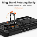 For Samsung Galaxy Z Fold5 5G Case PC+TPU Anti-drop Phone Case with Ring Kickstand
