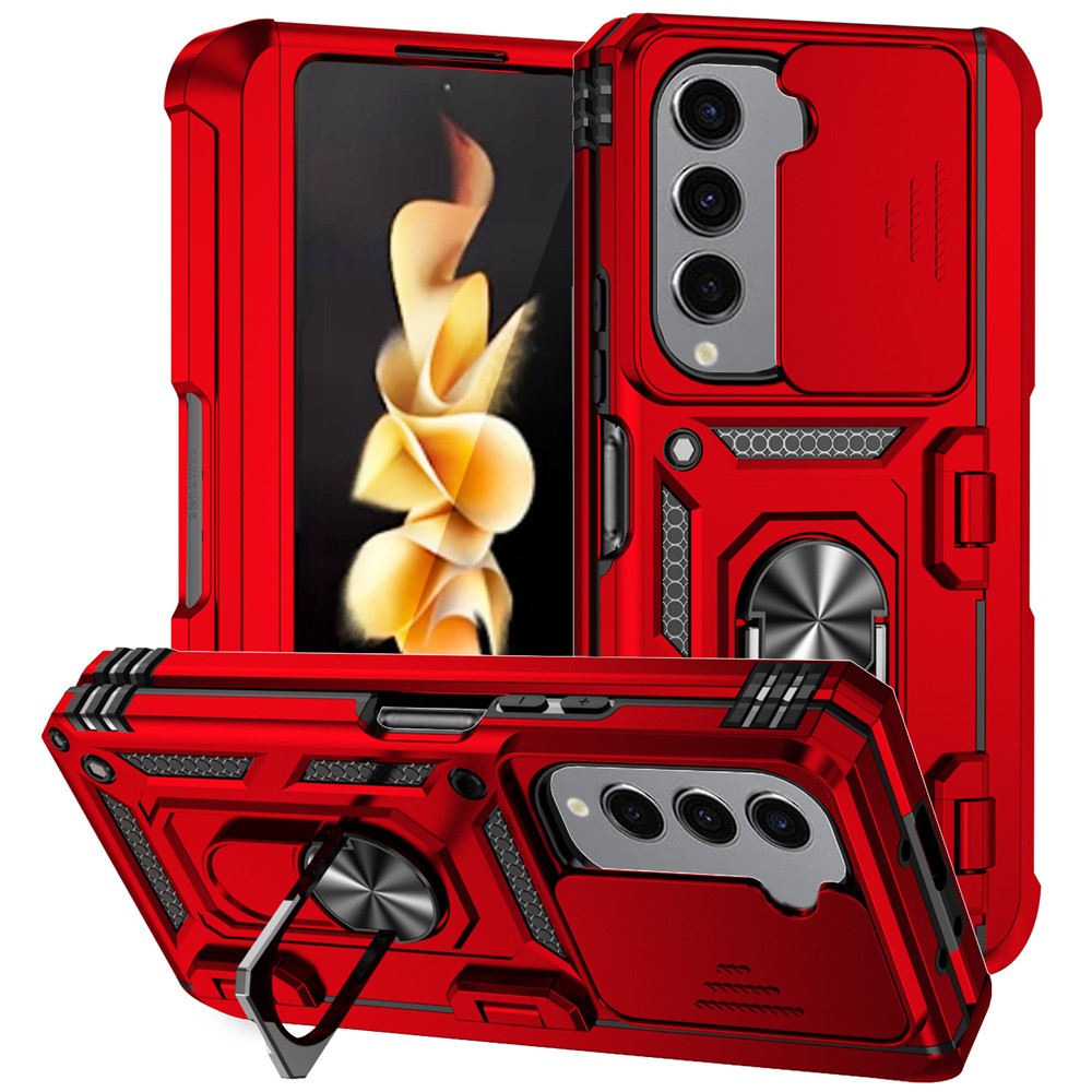 For Samsung Galaxy Z Fold5 5G Case PC+TPU Anti-drop Phone Case with Ring Kickstand